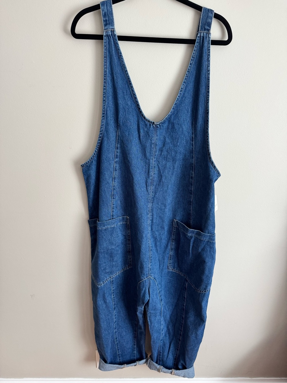 NWT Free People We The Free High Roller Denim Jumpsuit Blue l overalls - Picture 2 of 6